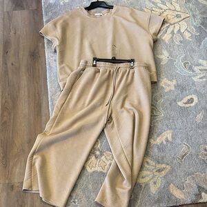 Women's Tan Pants & Top Set